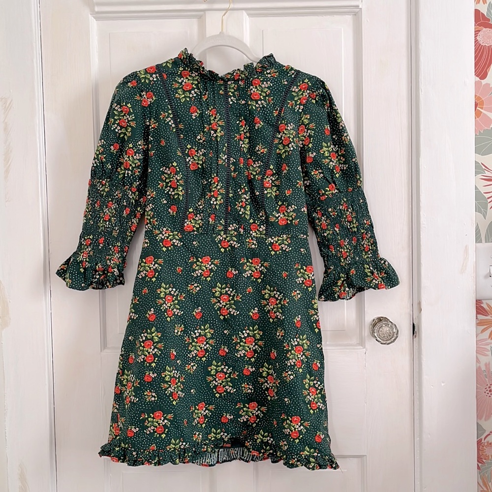 UO Laura Ashley Maisy Mock Neck Floral Mini Dress